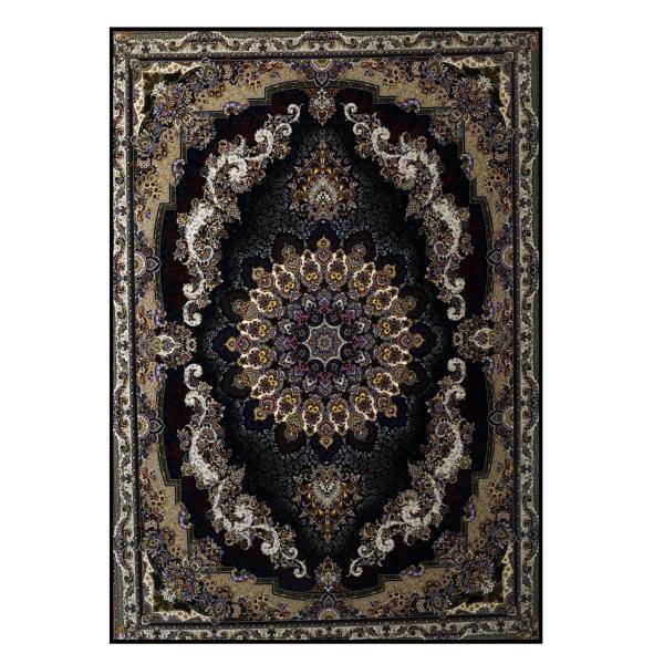 فرش ماشینی قیطران طرح هلن سرمه ای کد 0475