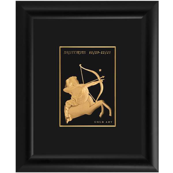 تابلوی طلاکوب زرسام طرح ماه آذر سایز 30 × 25 سانتی متر، Zarsam Sagittarius Golden Tableau Size 25 x 30 cm