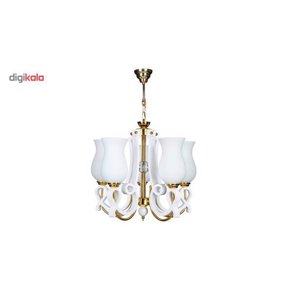 لوستر چشمه نور 5 شعله کد A831/5-GWT، Cheshmeh Noor A831/5-GWT Five Branches Chandelier