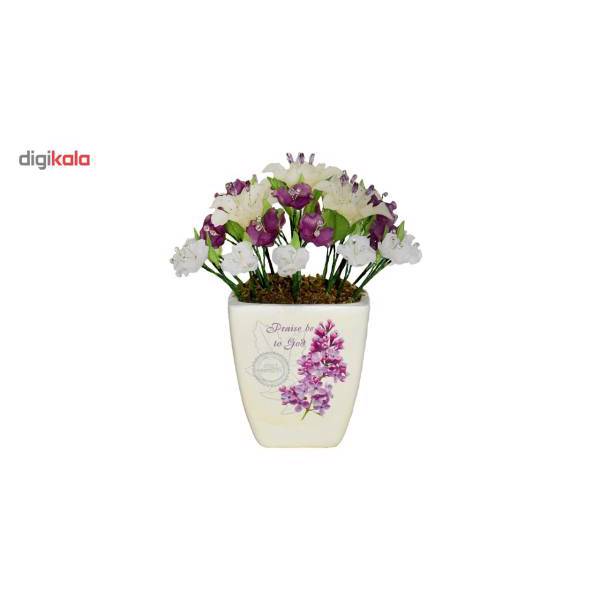 گلدان سرامیکی و گل های کریستال دست ساز سی دا کد CR01129e، Sida CR01129e Crystal Flower and Ceramic Pot