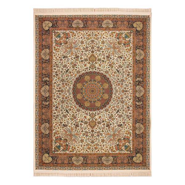 فرش ماشینی بزرگمهر طرح یسنا کد FR120 زمینه کرم