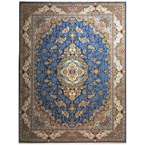 فرش ماشینی عظیم زاده طرح ترانه گل برجسته کد 9013