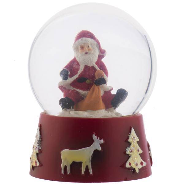 گوی برفی شیشه‌ای هستی لاکسی مدل بابانوئل کیسه بدست سایز متوسط، Hostiluxi 287-4 Santa Claus Globe Size Medium