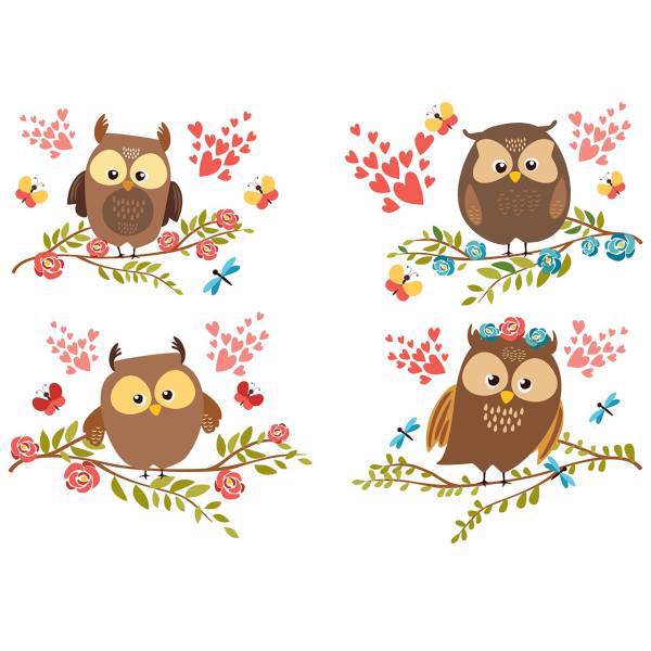 استیکر سالسو طرح happy owls، Salso happy owls Sticker