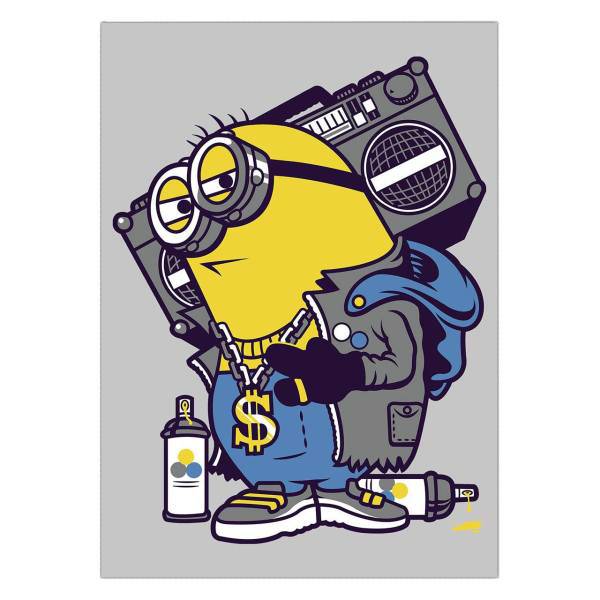 تابلوی ونسونی طرح Hip Hop Minion سایز 30 × 40، Wensoni Hip Hop Minion Chassis 30 x 40