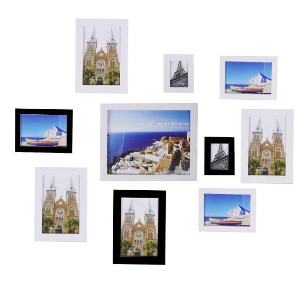 قاب عکس AVZ بسته 10 عددی-3 قاب مشکی / 7 قاب سفید، Vasna 10Piece Photo Frame Pack Of 10