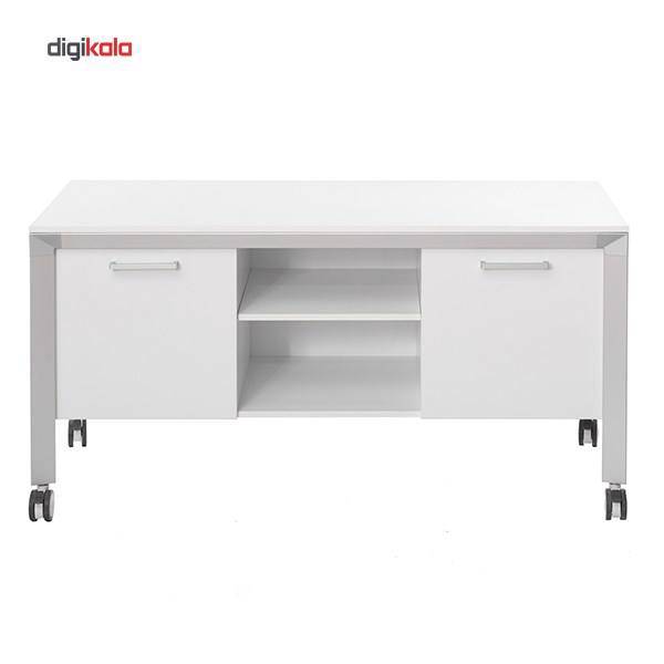 میز پرینتر چرخ دار فرآذین مدل FED-SP3 سفید، Farazin FED-SP3 White Wheeled Printer Desk