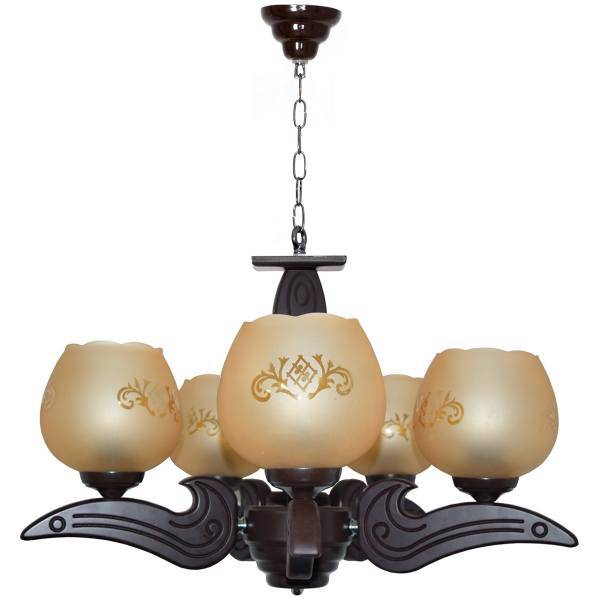 لوستر چشمه نور 5 شعله کد 504، Cheshmeh Noor Five Branches 504 Chandelier