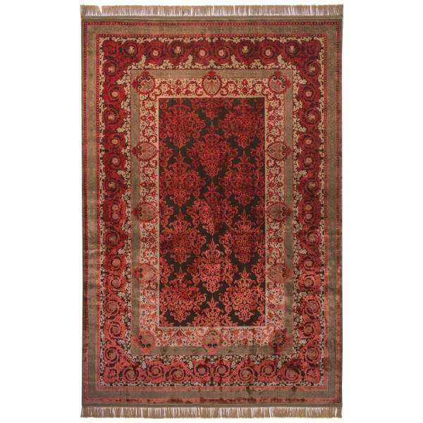 فرش ماشینی عرش طرح باران زمینه قرمز