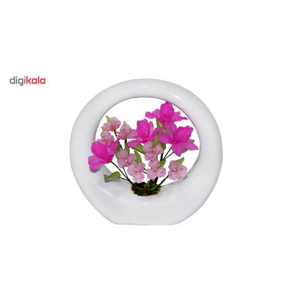 گلدان سرامیکی و گل های کریستال سی دا کد CR01114f، Sida CR01114f Crystal Flower and Ceramic Pot