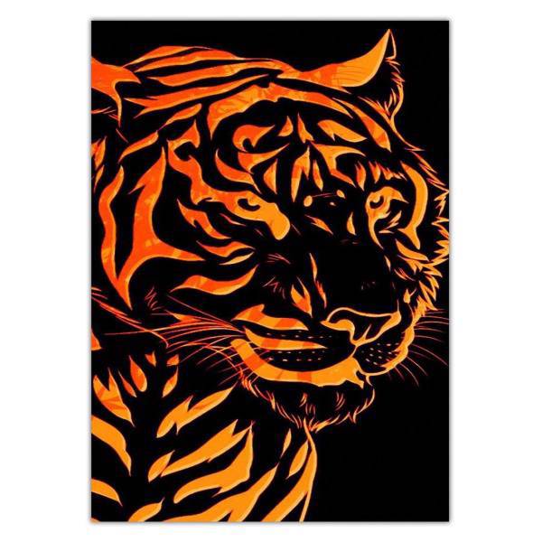 تابلو شاسی ونسونی طرح Tiger Art سایز 50x70 سانتی متر، Wensoni Tiger Art Chassis Size 50 x 70 Cm