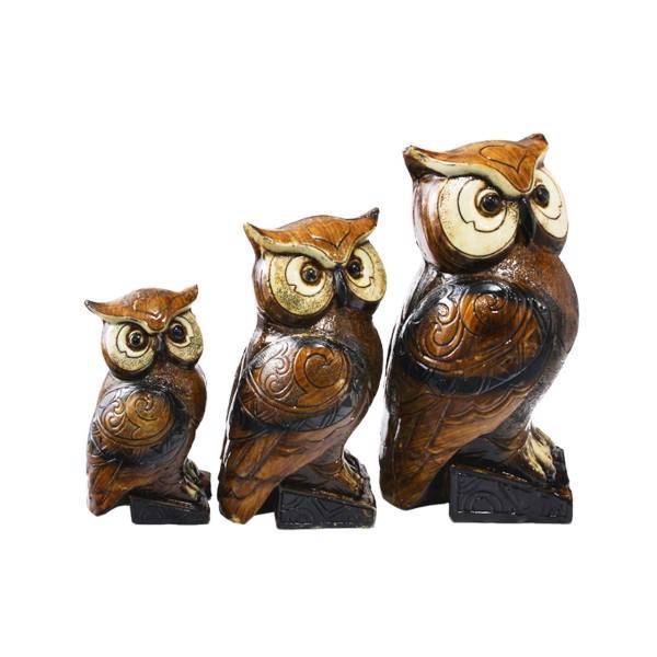 مجسمه جغد کد AL-20020048 مجموعه 3 عددی