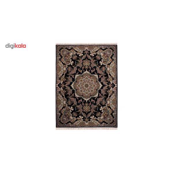فرش ماشینی کیهان مشهد طرح نیلوفر کد FR107 زمینه سورمه ای