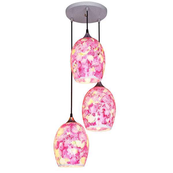 چراغ آویز چشمه نور 3 شعله کد 1277/3H-PK، Cheshmeh Noor 1277/3H-PK Three Branch Hanging Lamp