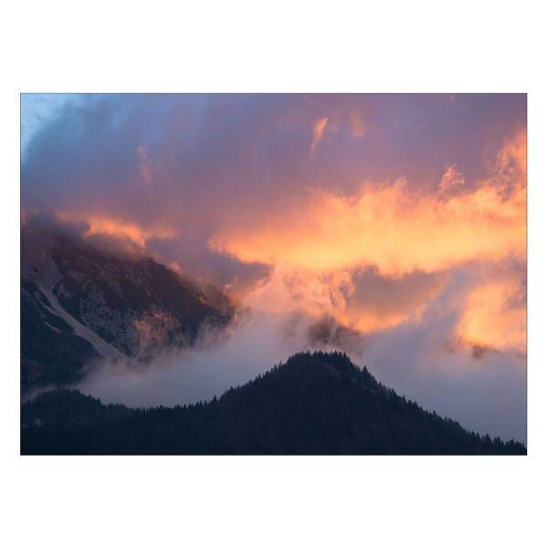 تابلو شاسی ونسونی طرح Cloudy Mountain سایز 50 × 70 سانتی متر، Wensoni Cloudy Mountain Size 50 x 70 Cm