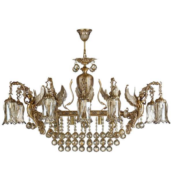 لوستر بیضی چشمه نور 16 شعله کد C2744/16، Cheshmeh Noor C2744/16 Sixteen Flames Chandelier