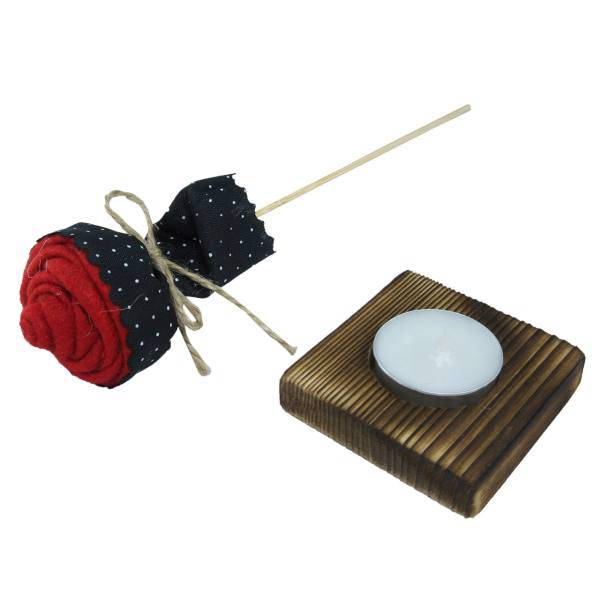 گل مصنوعی کوه شاپ کد D3018B002 به همراه شمع
