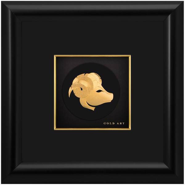 تابلوی طلاکوب زرسام طرح ماه فروردین سایز 25 ×25 سانتی متر، Zarsam Aries Golden Tableau Size 25 x 25 cm