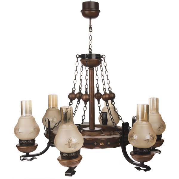 لوستر دارکار مدل ویل 6 شعله کد 219، Darkar 219 Wheel Six Branches Chandelier