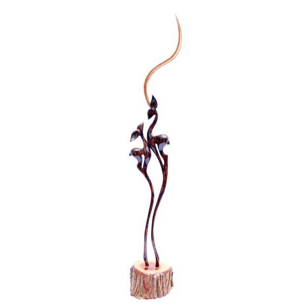 مجسمه چوبی دکو لایف طرح غزال های رویایی کد13693، Deco Wooden Statue Lucky Dream Design