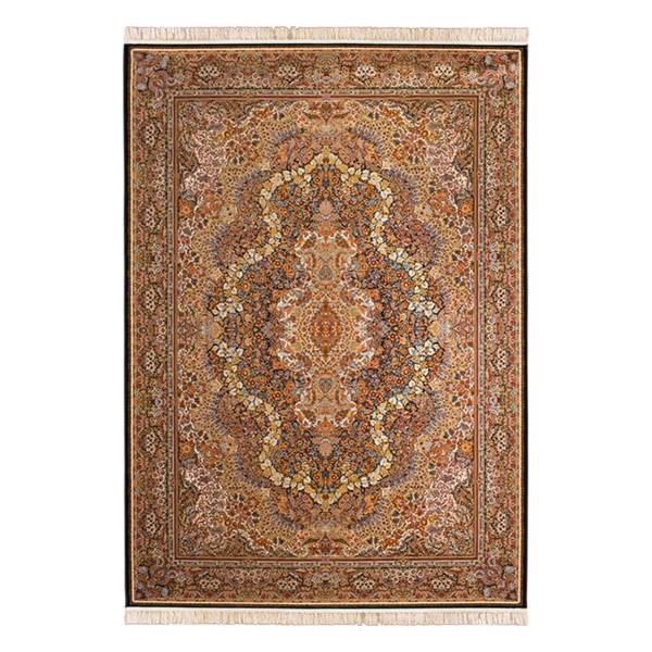 فرش ماشینی خالقی طرح گلستان کد FR185 زمینه سورمه ای
