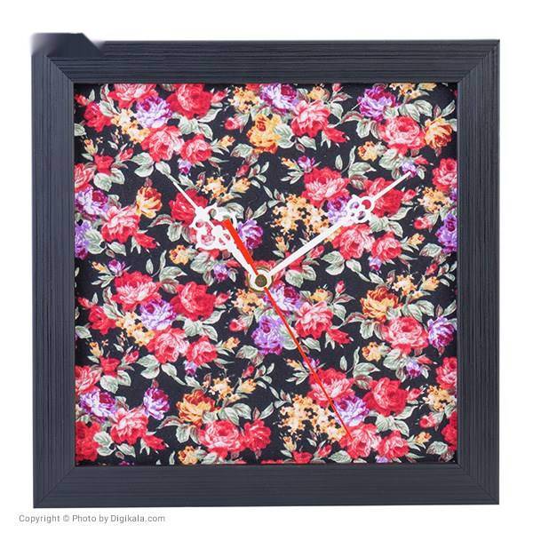 ساعت دیواری عقربه ای 20 × 20 طرح پارچه نقش 19 با قاب سیاه کد WEW 51 019، WeWatch WEW 51 019 WallClock