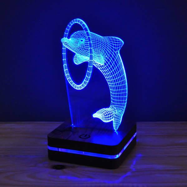 چراغ خواب موهومی طرح دلفین و حلقه هفت رنگ، Mohomi Wirelight 7 Color Lamp Dolphin and Ring