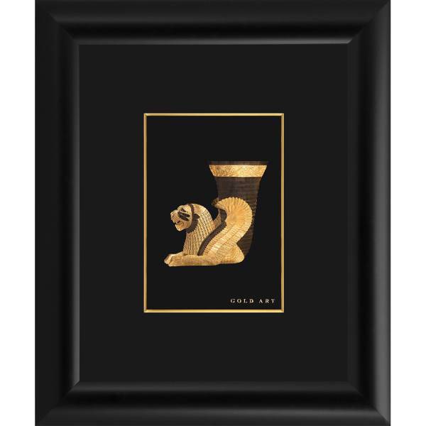 تابلوی طلاکوب زرسام طرح شیر بالدار سایز 25 × 30 سانتی متر، Zarsam Rhyton Golden Tableau Size 30 x 25 cm