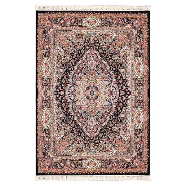 فرش ماشینی شاهرخ طرح سالاری کد FR74 زمینه سورمه‌ ای