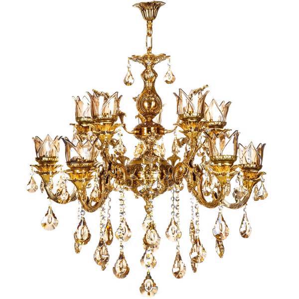 لوستر چشمه نور 12 شعله کدC2503/6G، Cheshmeh Noor C2503/6G Twelve Flames Chandelier