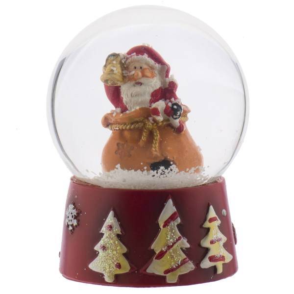 گوی برفی شیشه‌ای هستی لاکسی مدل بابانوئل با کیسه سایز متوسط، Hostiluxi 287-1 Santa Claus Globe Size Medium