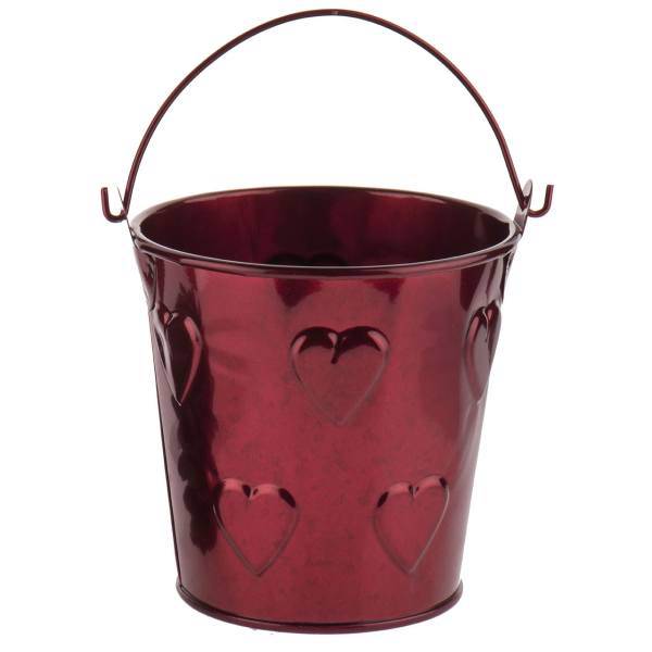 سطل دسته دار دکوری قرمز مدل 2220، Red Bucket With Handle 2220