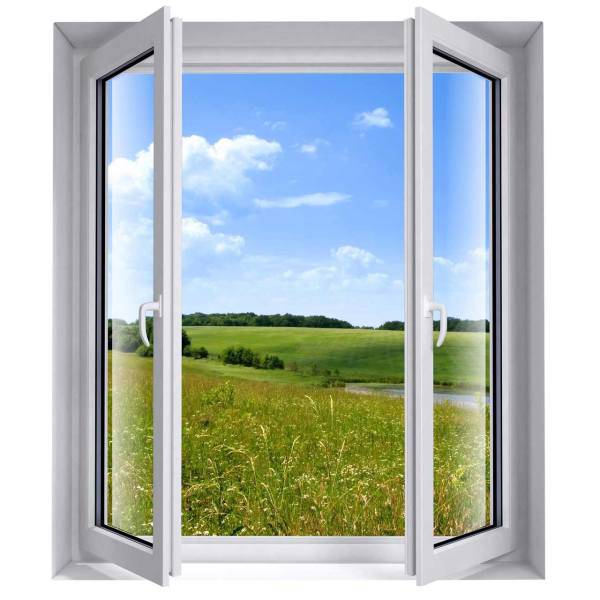 استیکر سه بعدی ژیوار طرح پنجره های رو به دشت سبز، Zhivar Windows Facing The Green Field 3D Sticker