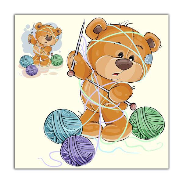 تابلو دیواری چوبی دکوگراف مدل Bear کد 409 سایز 30x30 سانتی متر، DecoGraph Bear 409 Wood Chassis Size 30x30 Cm