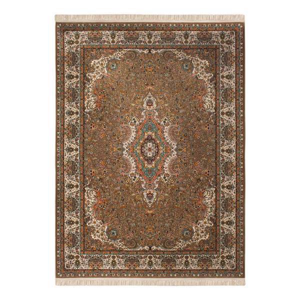 فرش ماشینی بزرگمهر طرح سارین کد FR178 زمینه گردویی