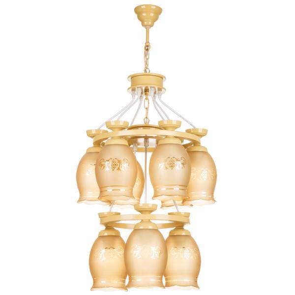 لوستر چشمه نور 9 شعله کد G559/6_3CR، Cheshmeh Noor G559/6_3CR Nine Flames Chandelier