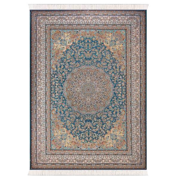 فرش ماشینی کاخ طرح 20038 زمینه اطلسی