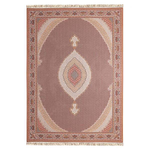 فرش ماشینی آنتیک طرح ریزماهی کد FR61 زمینه گردویی
