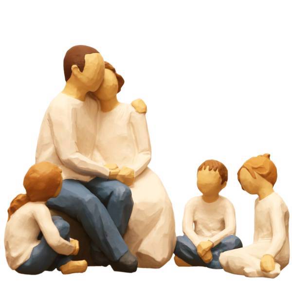 مجسمه امین کامپوزیت مدل Family Grouping کد 508 بسته 4 عددی، Amin Composite Family Grouping 508 Statue Pack Of 4