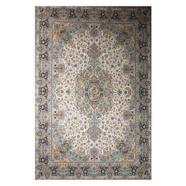 فرش ماشینی خاطره کویر کاشان طرح سالاری کرم کد0459