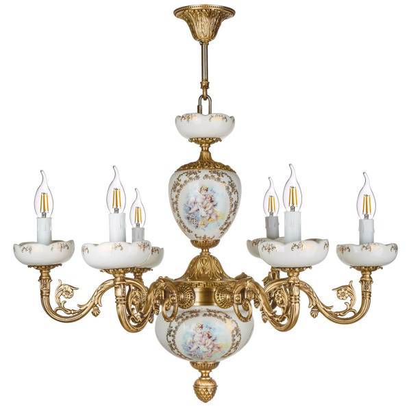 لوستر چشمه نور 6 شعله کد C2912، Cheshmeh Noor C2912 Six Branches Chandelier