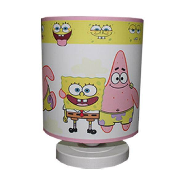 آباژور رومیزی کودک پینک مدل Yellow Spongebob، Pink Yellow Spongebob Baby Table Lamp Shade