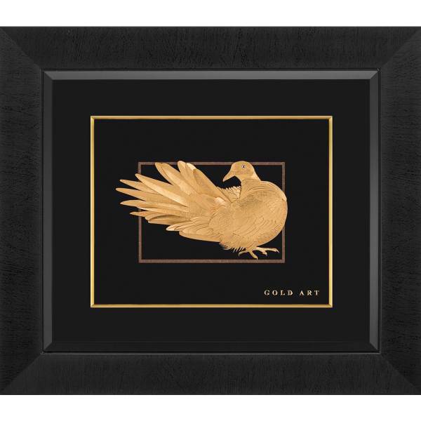 تابلوی طلاکوب زرسام طرح Fantail سایز 40 × 35 سانتی متر، Zarsam Fantail Golden Tableau Size 35 x 40 cm