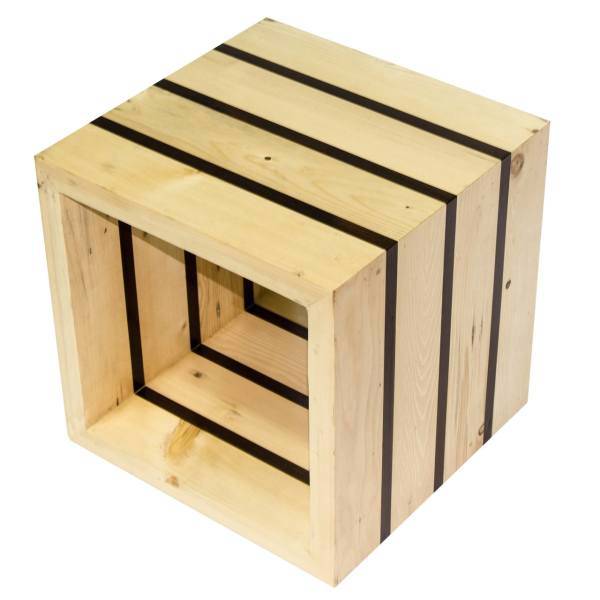 میز عسلی چوبی دکوکام طرح باکس، side table wooden box style