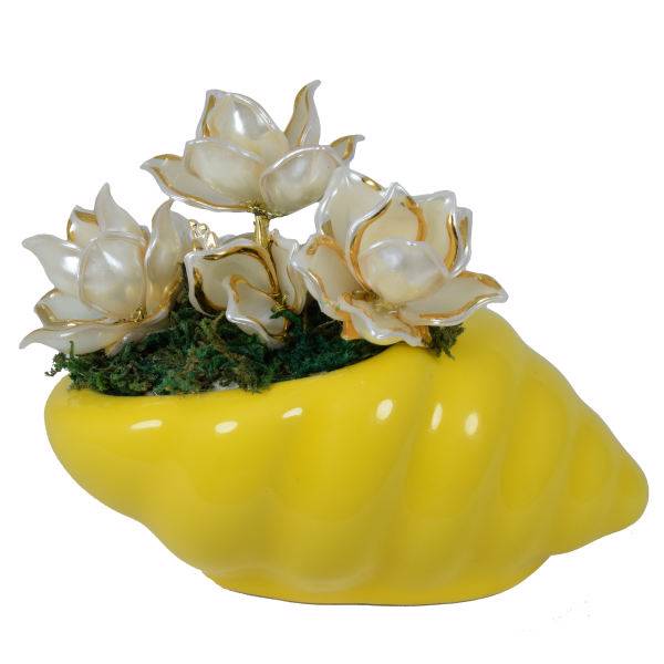 گلدان به همراه گل مصنوعی الماس مدل Flower4، Diamond Flower4 Flower and pot