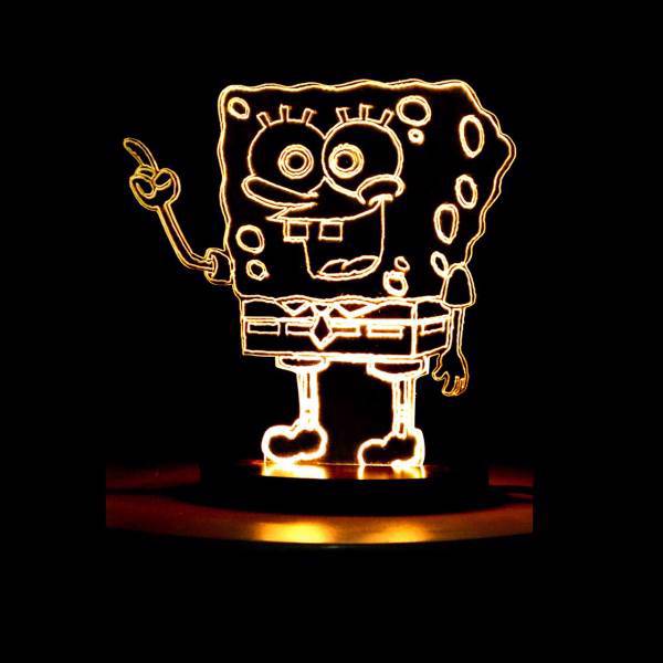 چراغ خواب سه بعدی سهیل مدل باب اسفنجی، Soheil Sponge Bob 3D Night Light