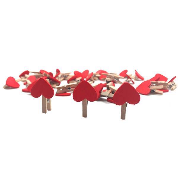 گیره قلبی 50 عددی، Decorative Heart Shaped Peg Pack Of 50