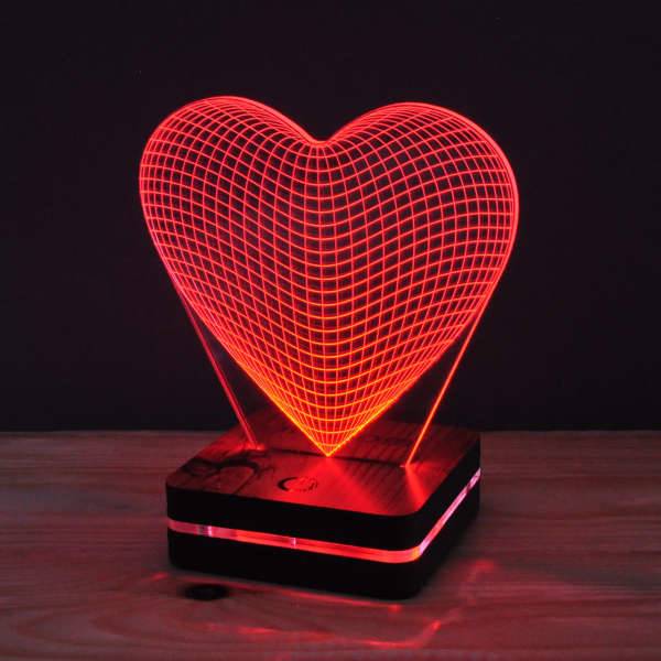 چراغ خواب موهومی طرح قلب بزرگ هفت رنگ، Mohomi Wirelight 7 Color Lamp Big Heart