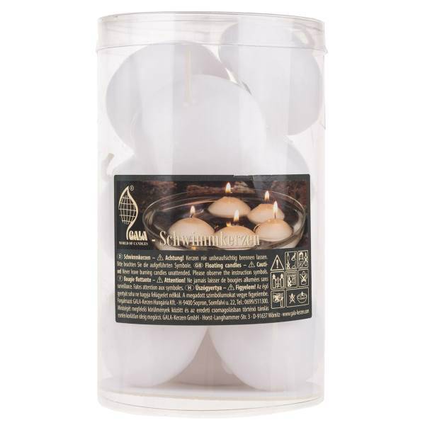 شمع گالا سری SchwimmKerzen مدل Weiss بسته 10 عددی، Gala Schwimm Kerzen Weiss Candle Pack Of 10