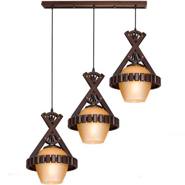 چراغ آویز دارکار مدل لیلا 3 شعله کد 192، Darkar 192 Three Branches Linear Leila Hanging Lamp